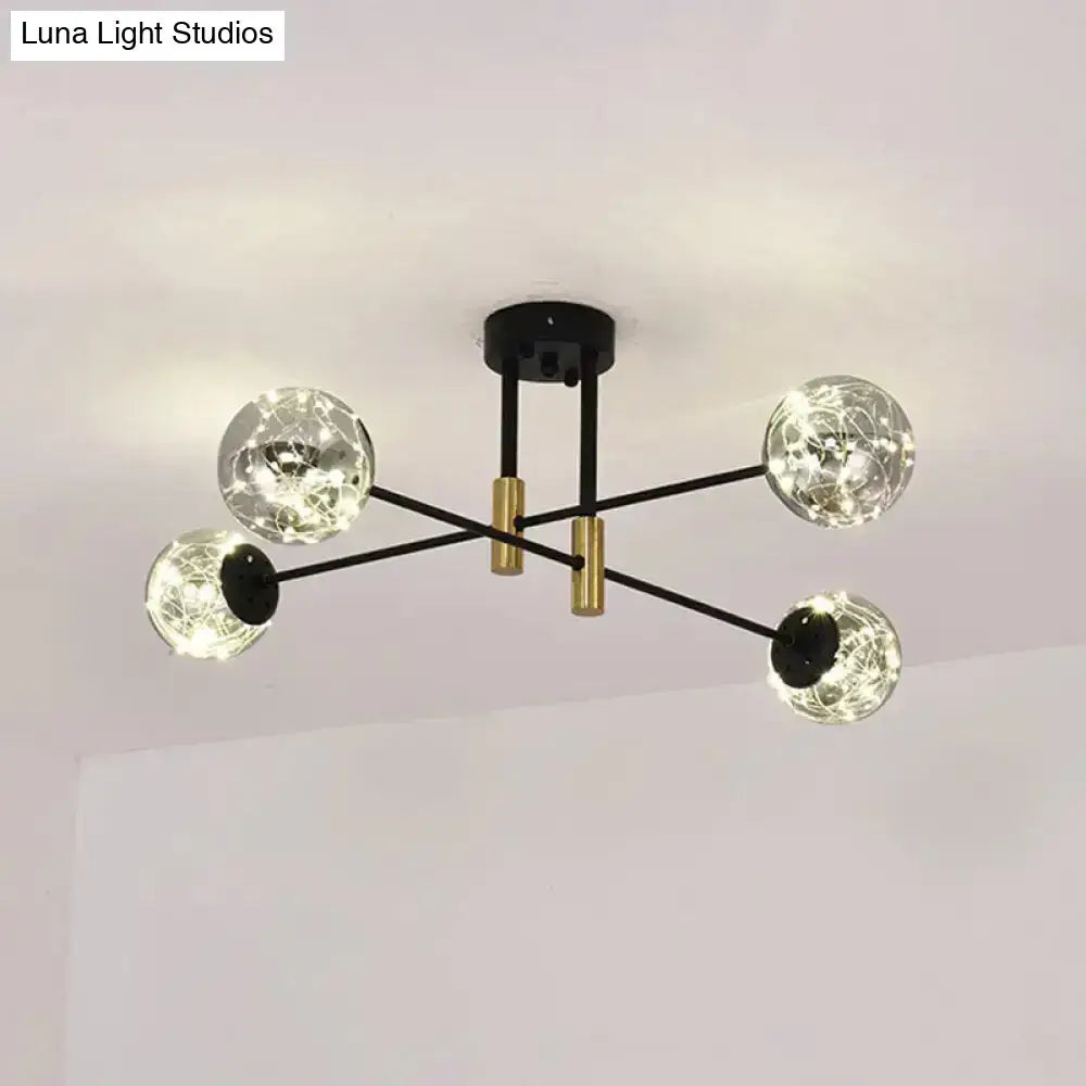 Black Brass Ball Light