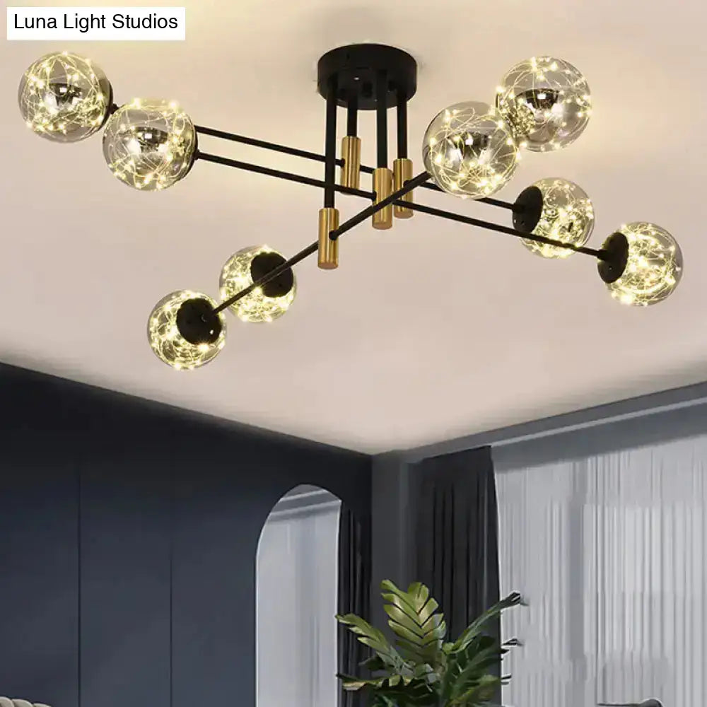 Black Brass Ball Light