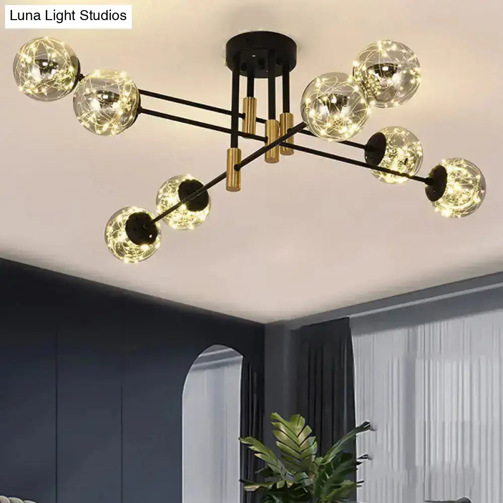 Black Brass Ball Light