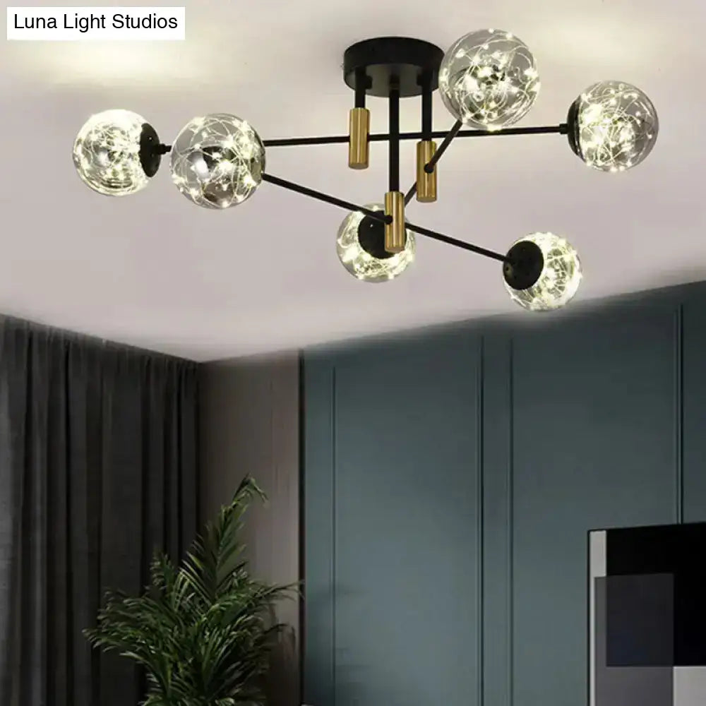 Black Brass Ball Light