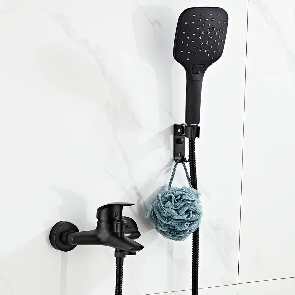 Black Brass Shower Faucet Set