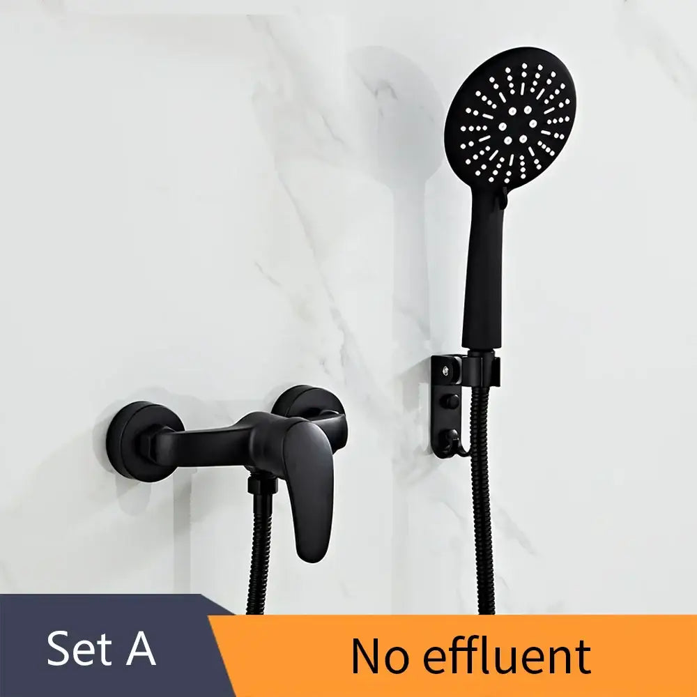 Black Brass Shower Faucet Set