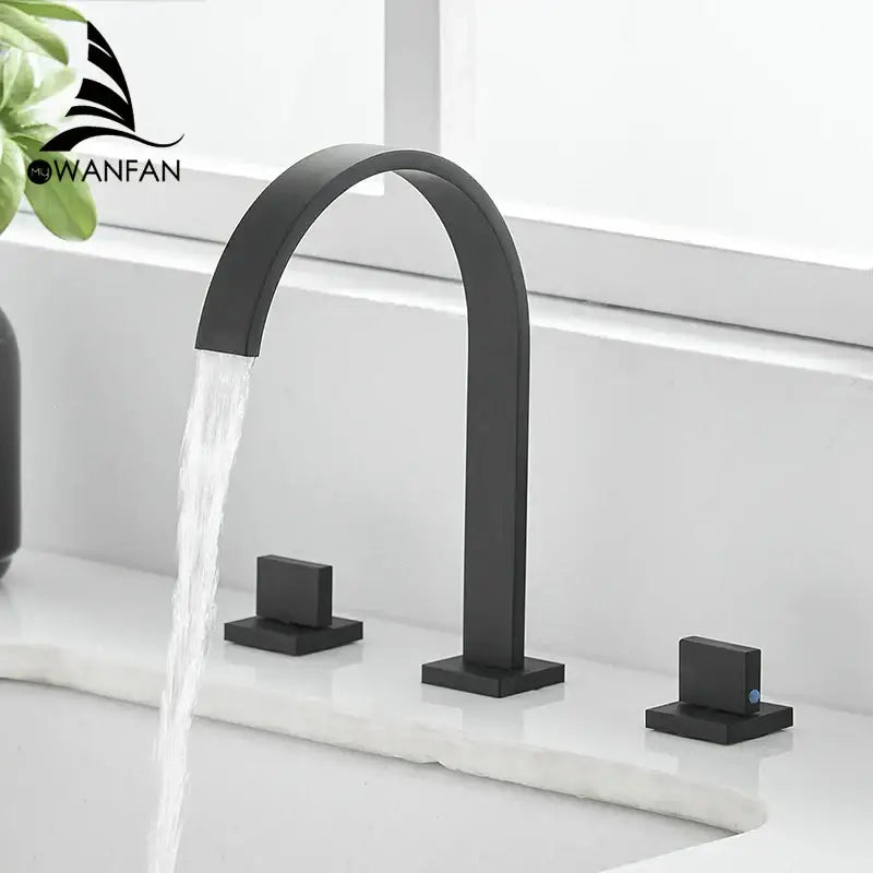 Black Brass Double Faucet