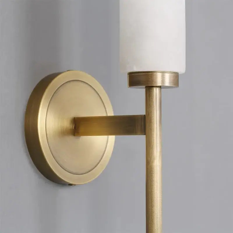 Black Bronze Alabaster Brass Wall Sconce