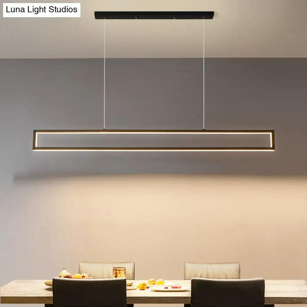Black Rectangular Aluminum 47-Inch Pendant