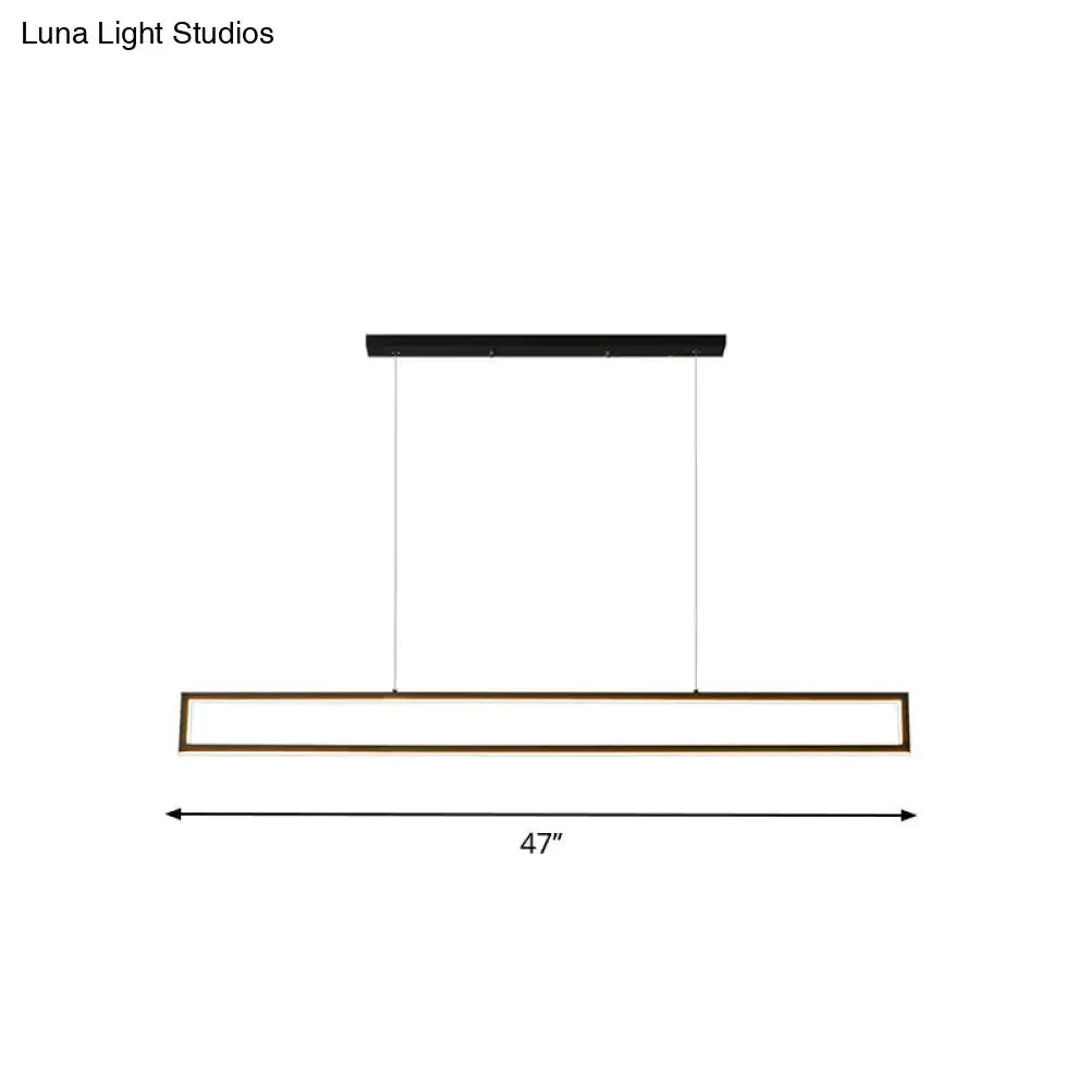 Black Rectangular Aluminum 47-Inch Pendant