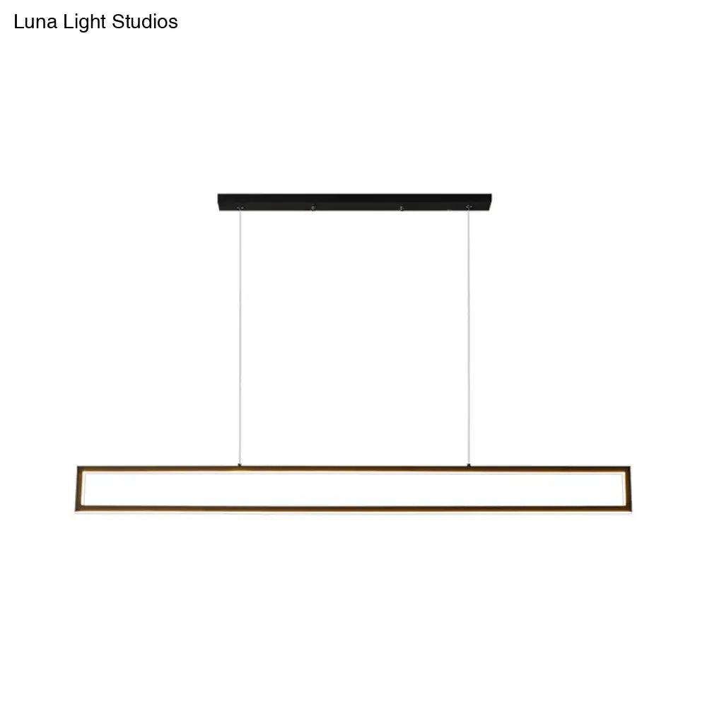 Black Rectangular Aluminum 47-Inch Pendant