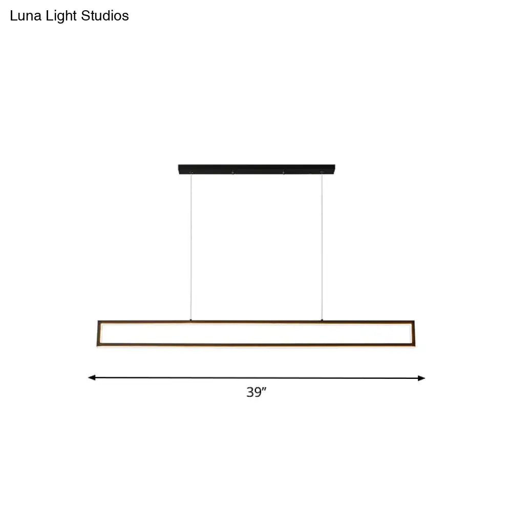 Black Rectangular Aluminum 47-Inch Pendant
