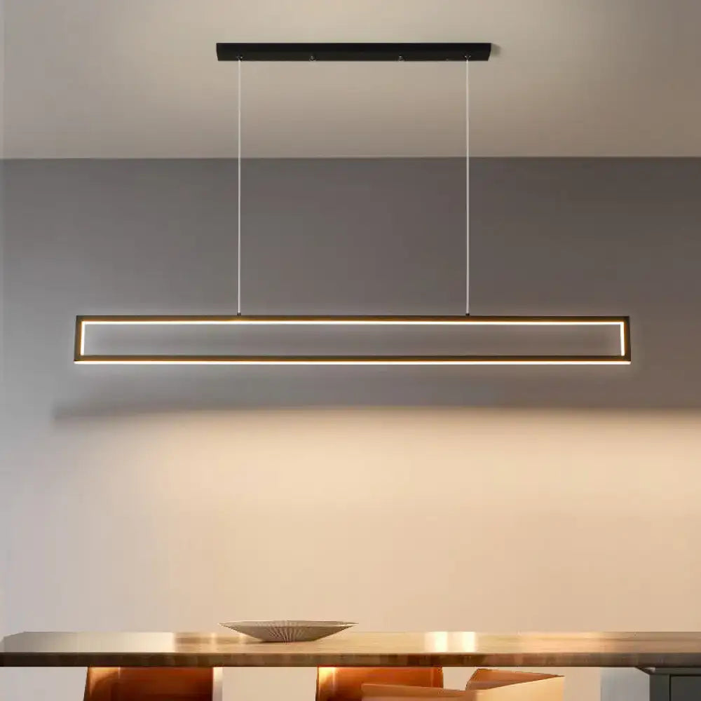 Black Rectangular Aluminum 47-Inch Pendant