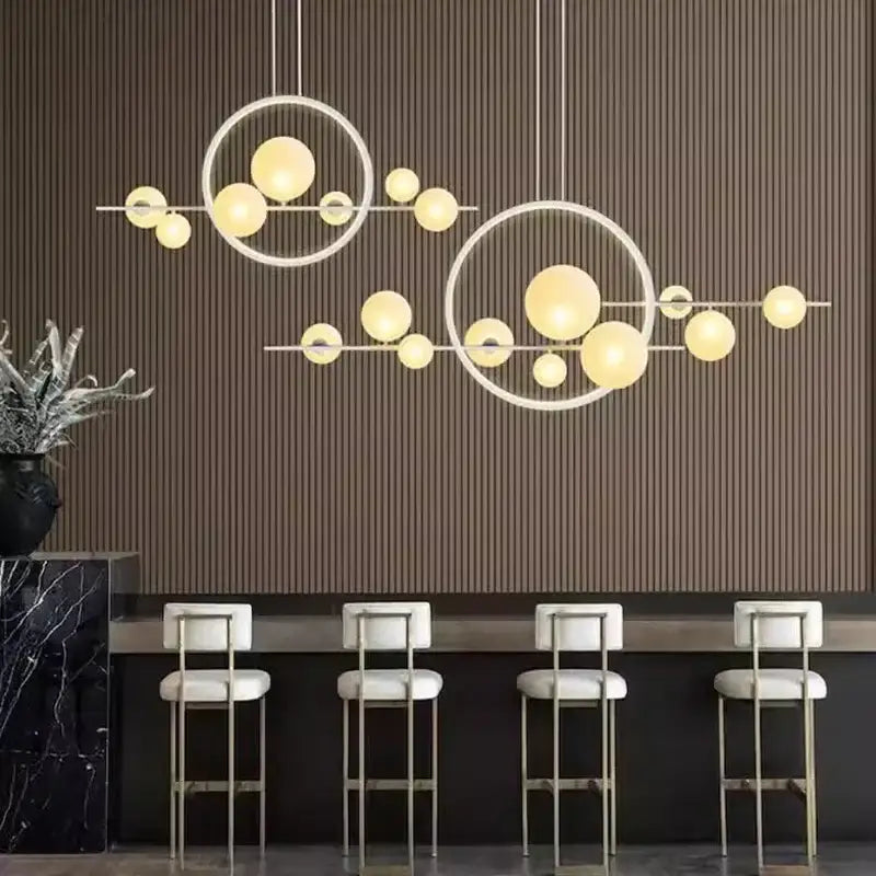 Black Bubble Glass Chandelier 10-Head Design