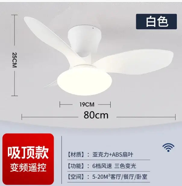 Black Remote Ceiling Fan with Reversible LED