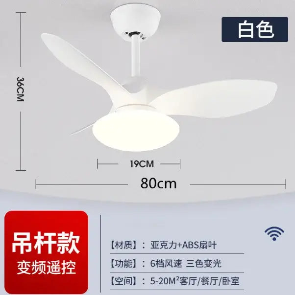 Black Remote Ceiling Fan with Reversible LED