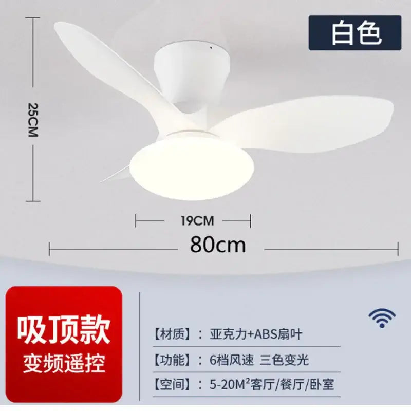 Black Remote Ceiling Fan with Reversible LED