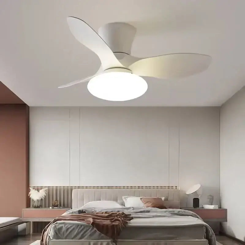 Black Remote Ceiling Fan with Reversible LED