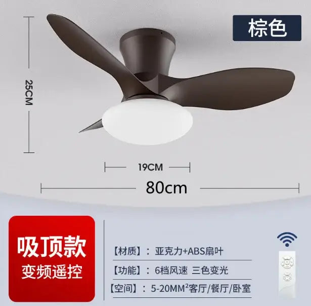 Black Remote Ceiling Fan with Reversible LED