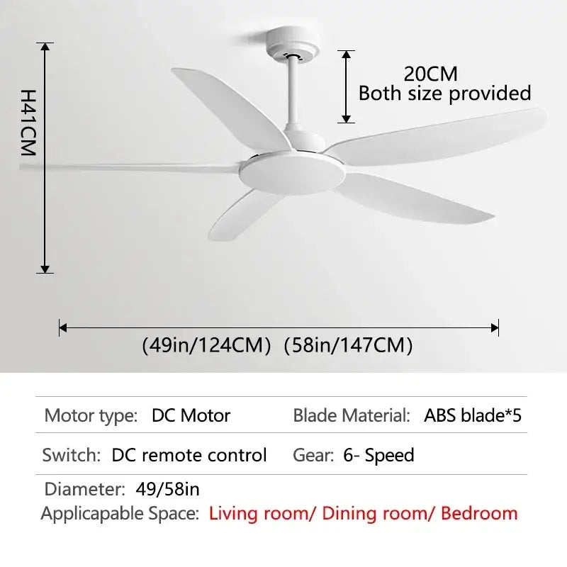 Walnut Grain DC-Motor Ceiling Fan