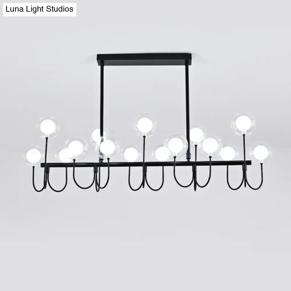 Black Glass Globe Light