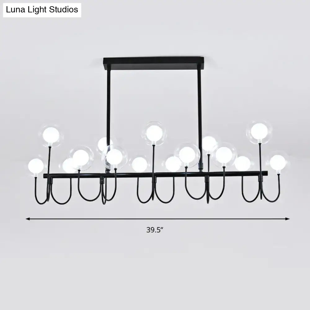 Black Glass Globe Light