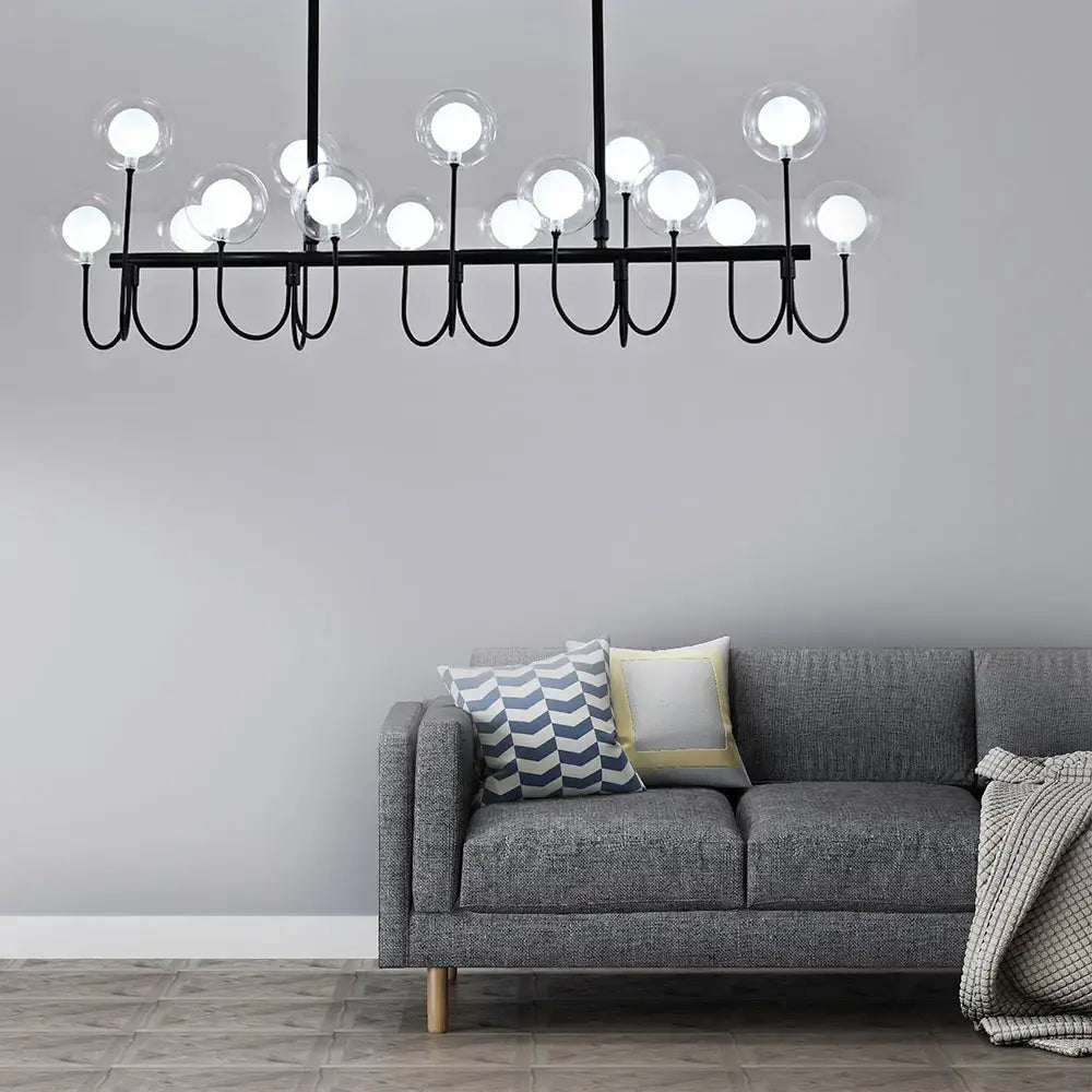 Black Glass Globe Light