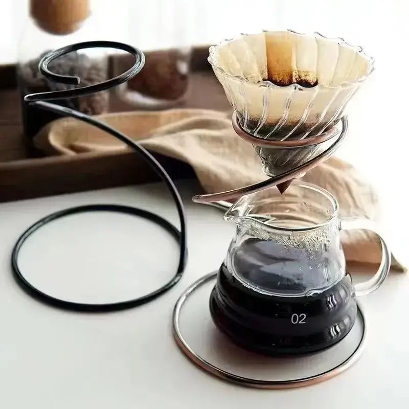 Black Ceramic Coffee Set with Pour-Over Dripper