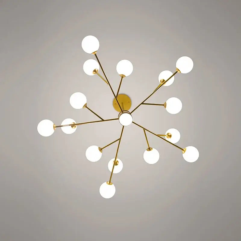 Black Frosted Glass 15-Head Chandelier