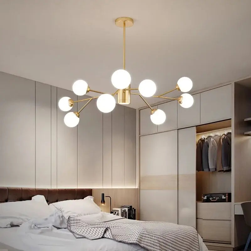 Black Frosted Glass 15-Head Chandelier