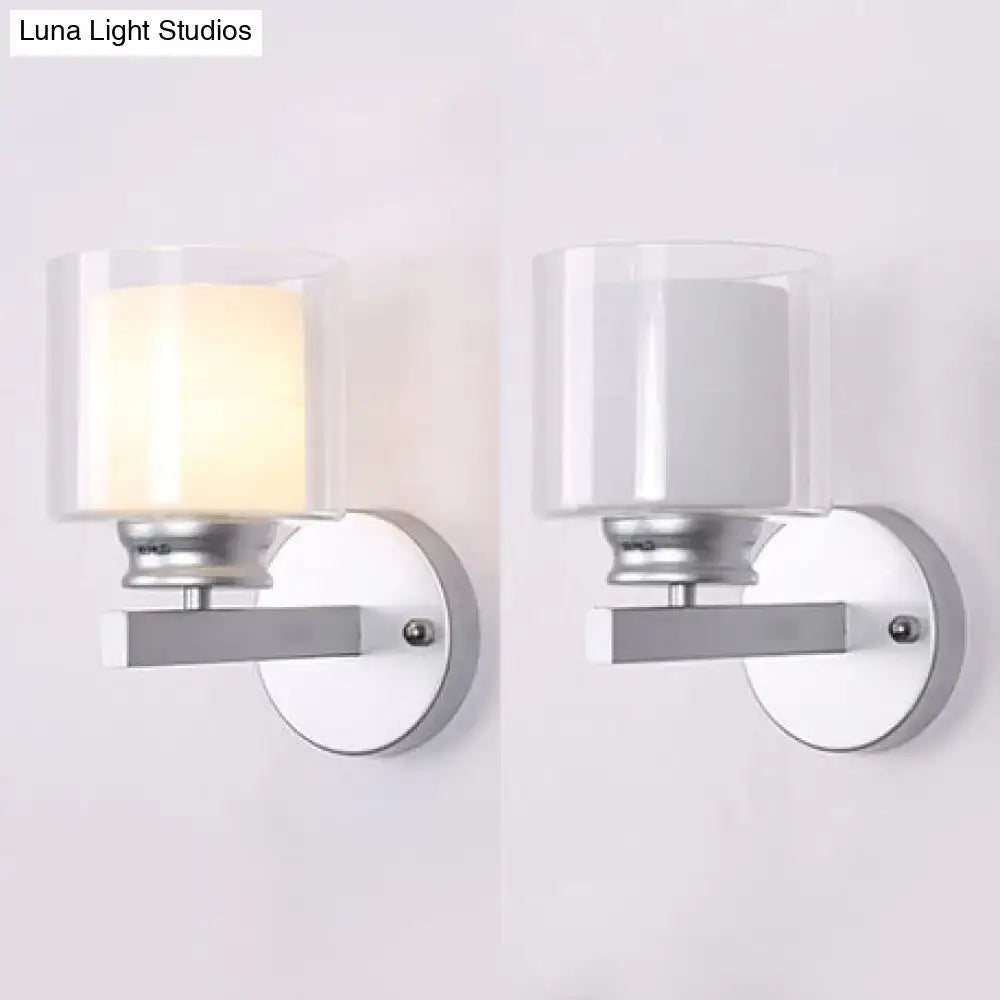 Black Chrome Glass Sconce