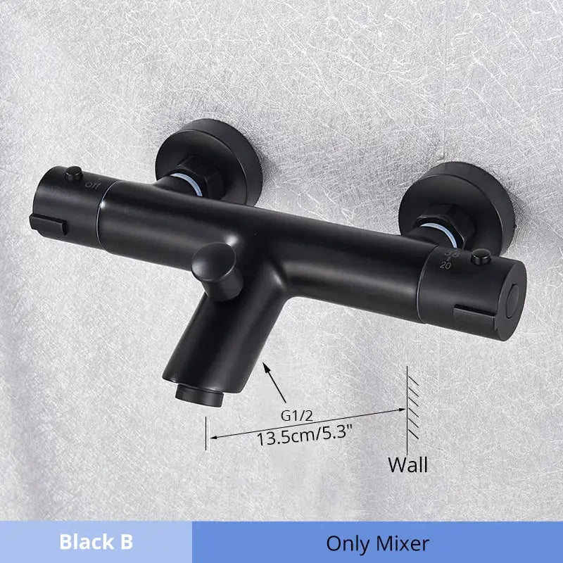 Black Chrome Thermostatic Shower
