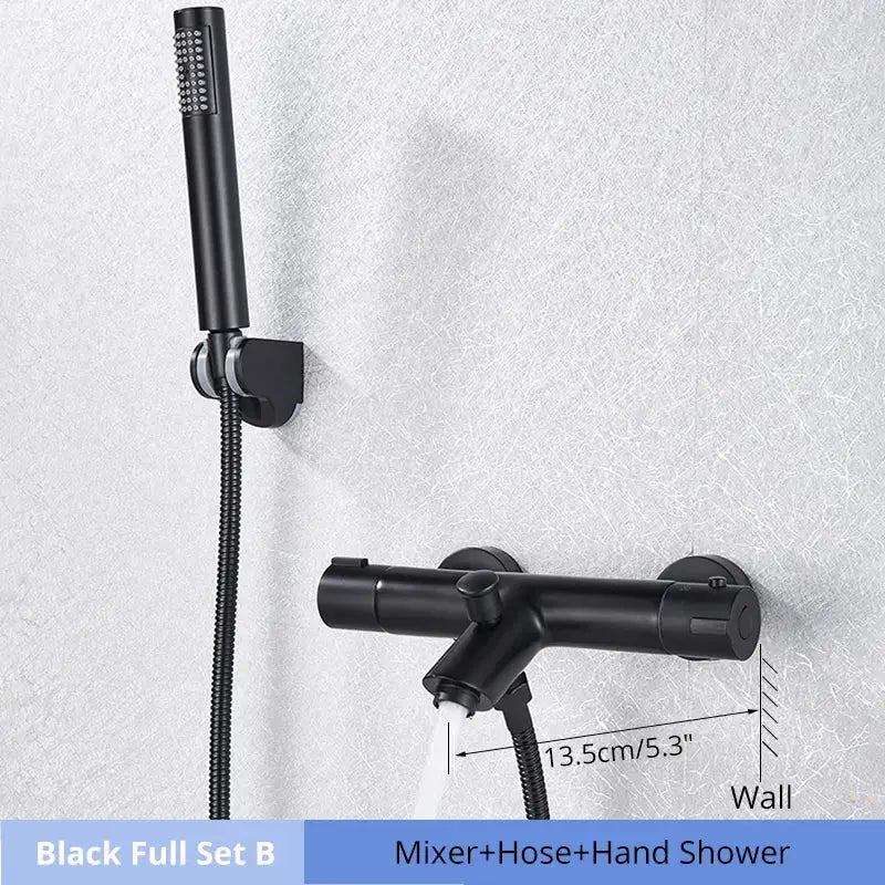 Black Chrome Thermostatic Shower