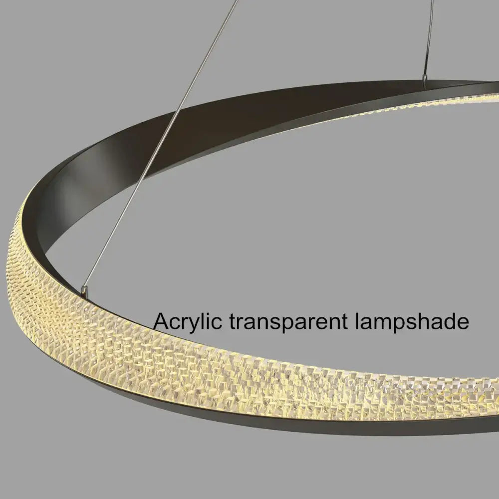 Black Circle Chrome Chandelier