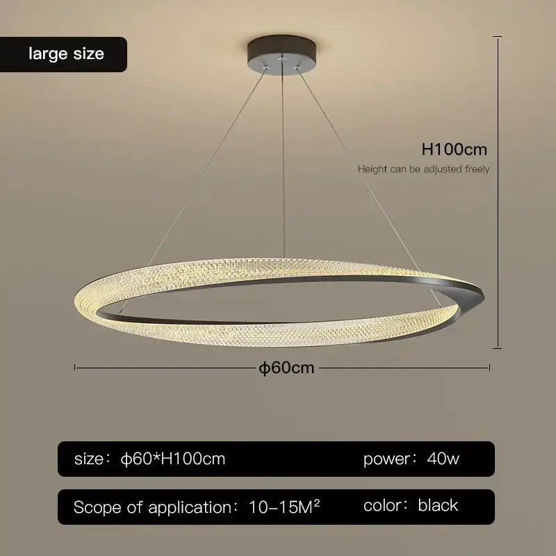 Black Circle Chrome Chandelier