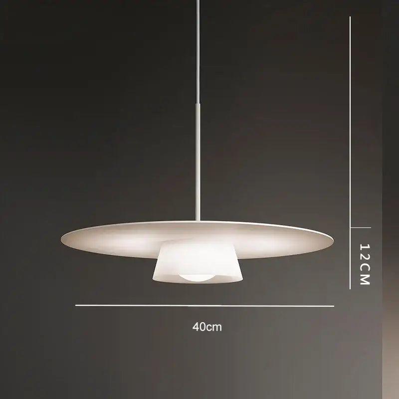 Black Glass Frosted Circular Pendant Light