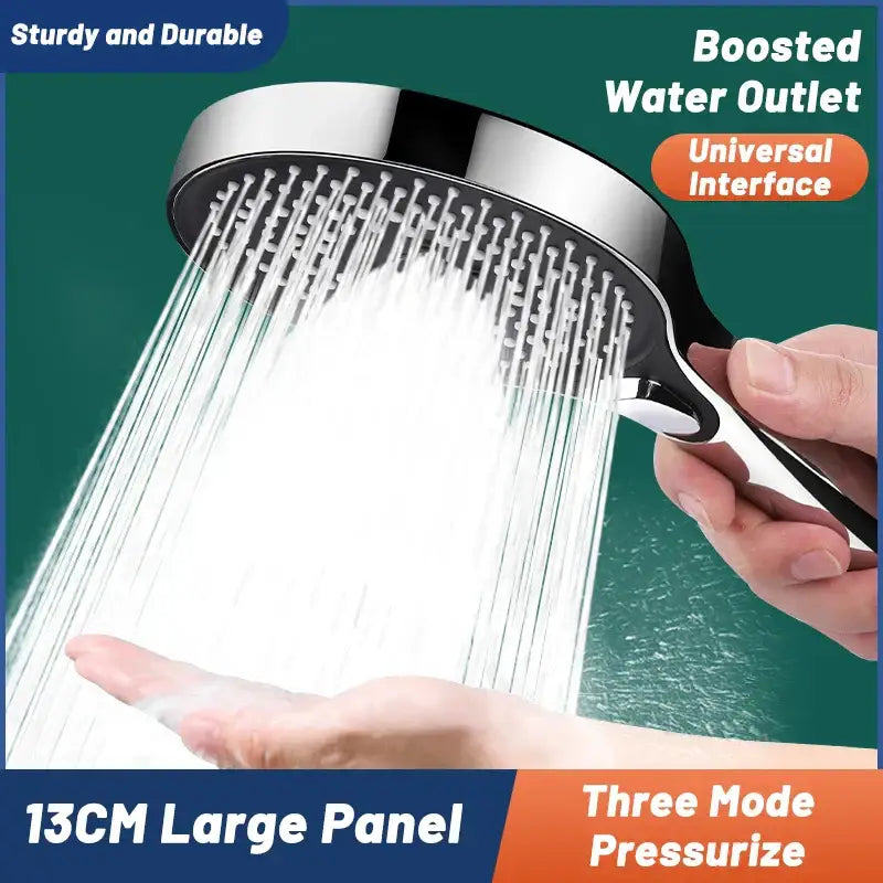 Black Circular Shower Head