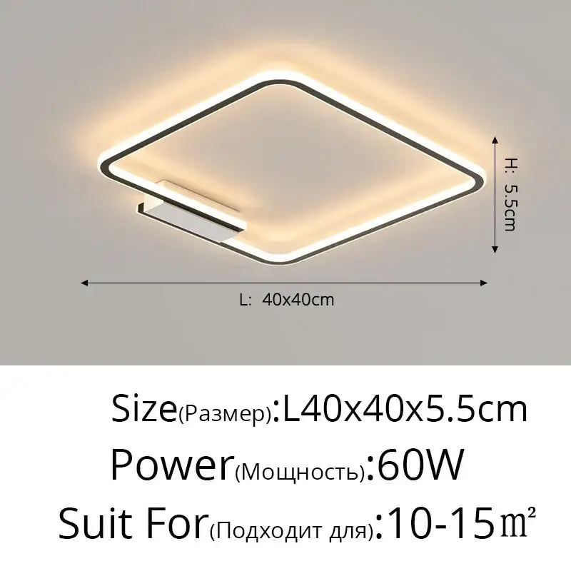 Black LED Ceiling Lamp with Dimmable Round Shade