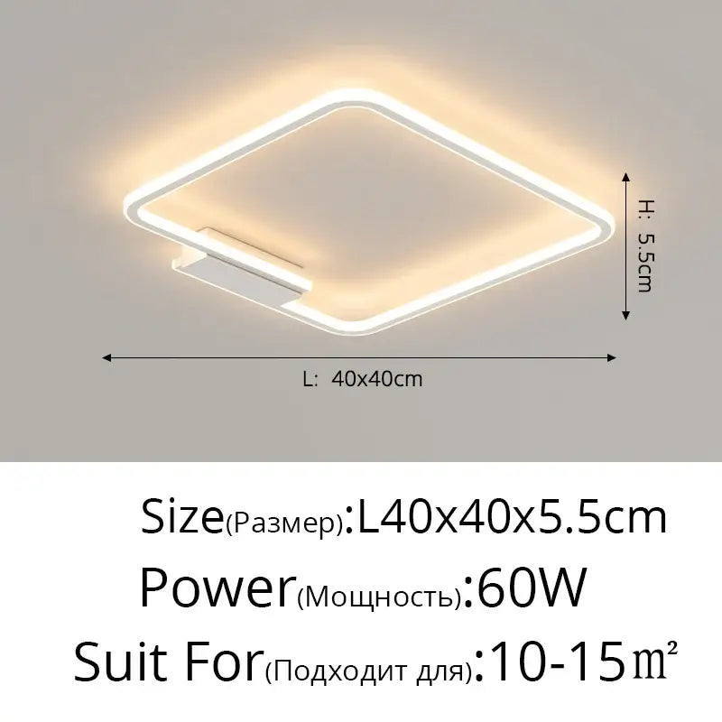 Black LED Ceiling Lamp with Dimmable Round Shade