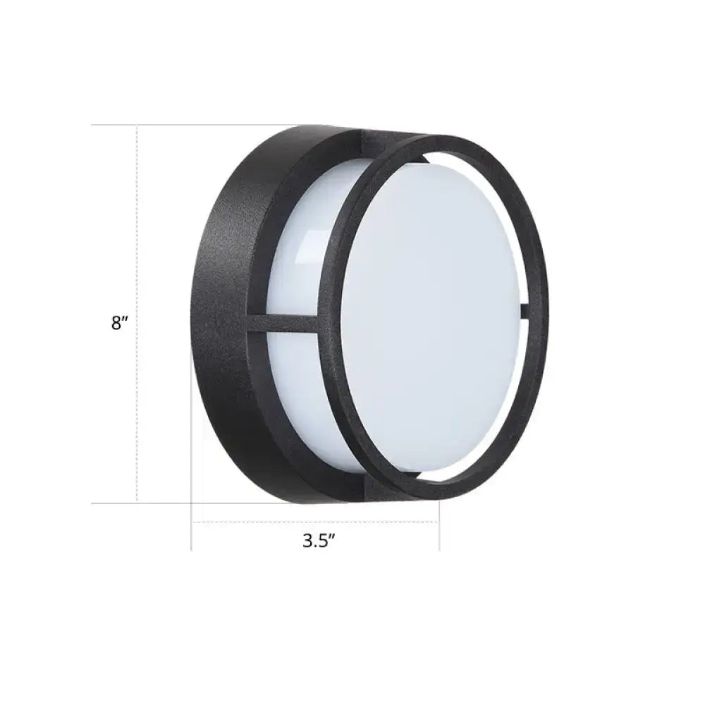 Black Circular Outdoor Wall Lamp