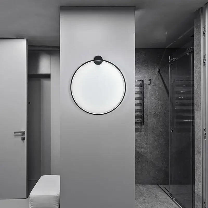 Black Circular LED Wall Light