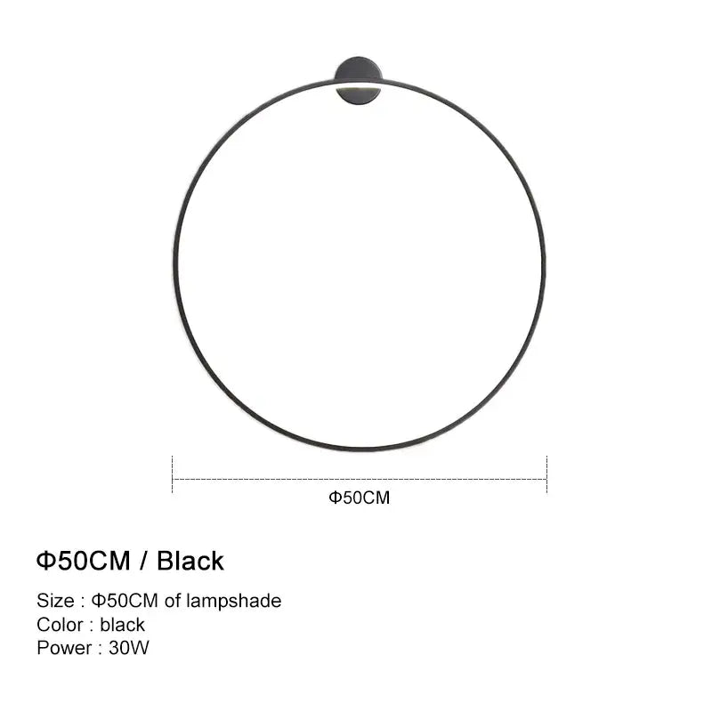 Black Circular LED Wall Light