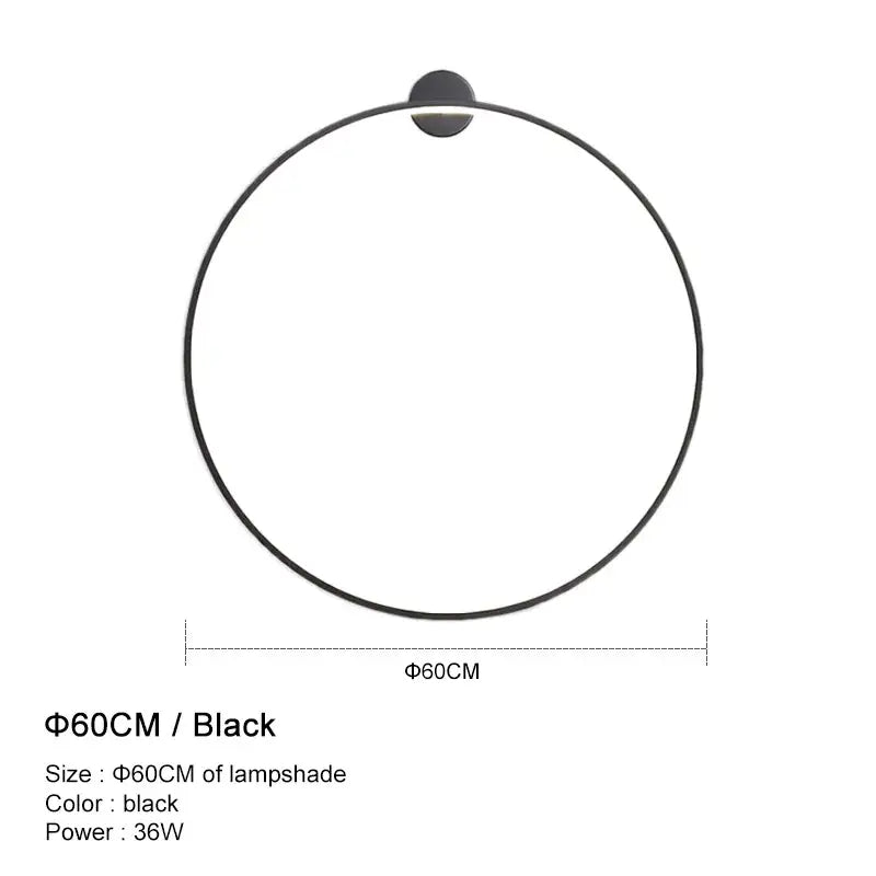 Black Circular LED Wall Light