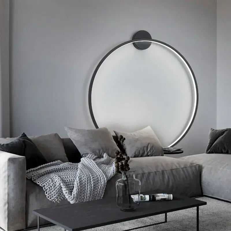 Black Circular LED Wall Light