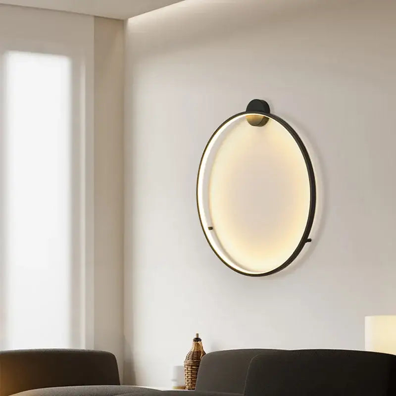 Black Circular LED Wall Light