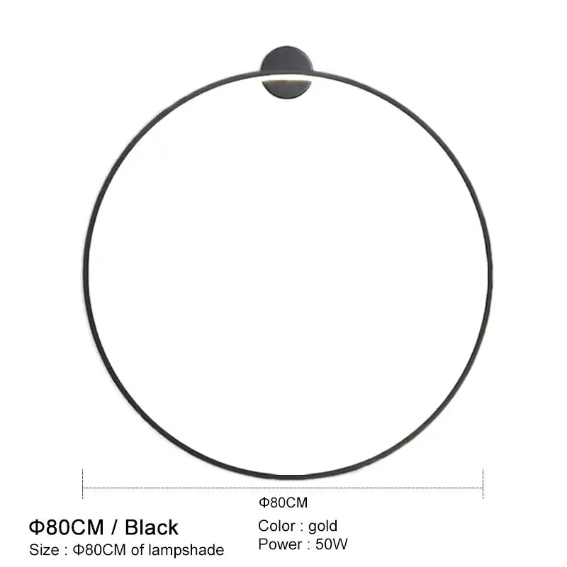 Black Circular LED Wall Light