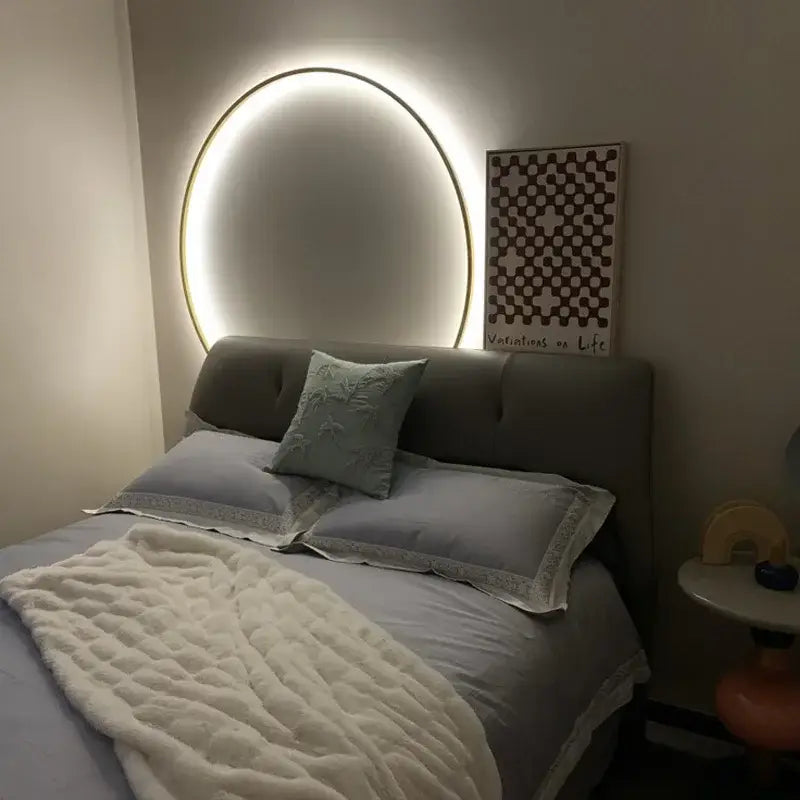 Black Circular LED Wall Light