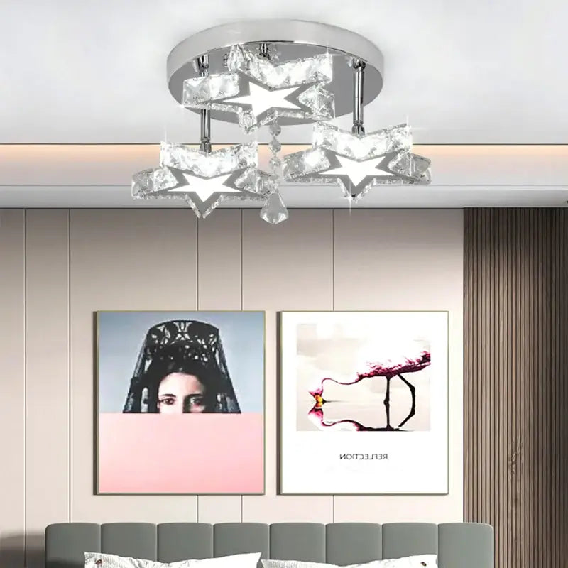 Black Crystal Ceiling Chandelier Clear Accents