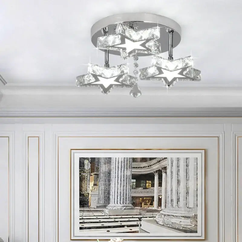 Black Crystal Ceiling Chandelier Clear Accents