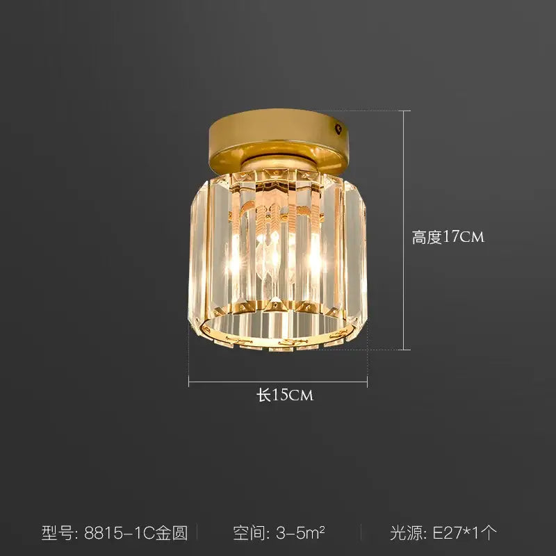 Black Crystal Ceiling Light Clear Crystal Mix