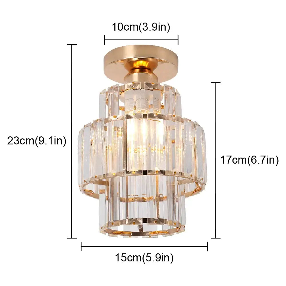 Black Crystal Ceiling Light Clear Crystal Mix