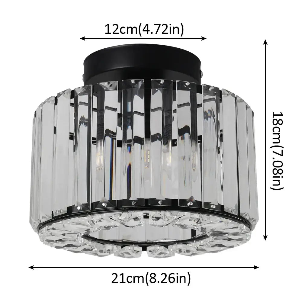 Black Crystal Ceiling Light Clear Crystal Mix