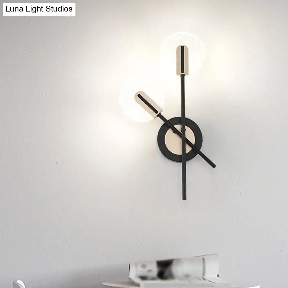 Black Cast Iron Glass Wall Sconce