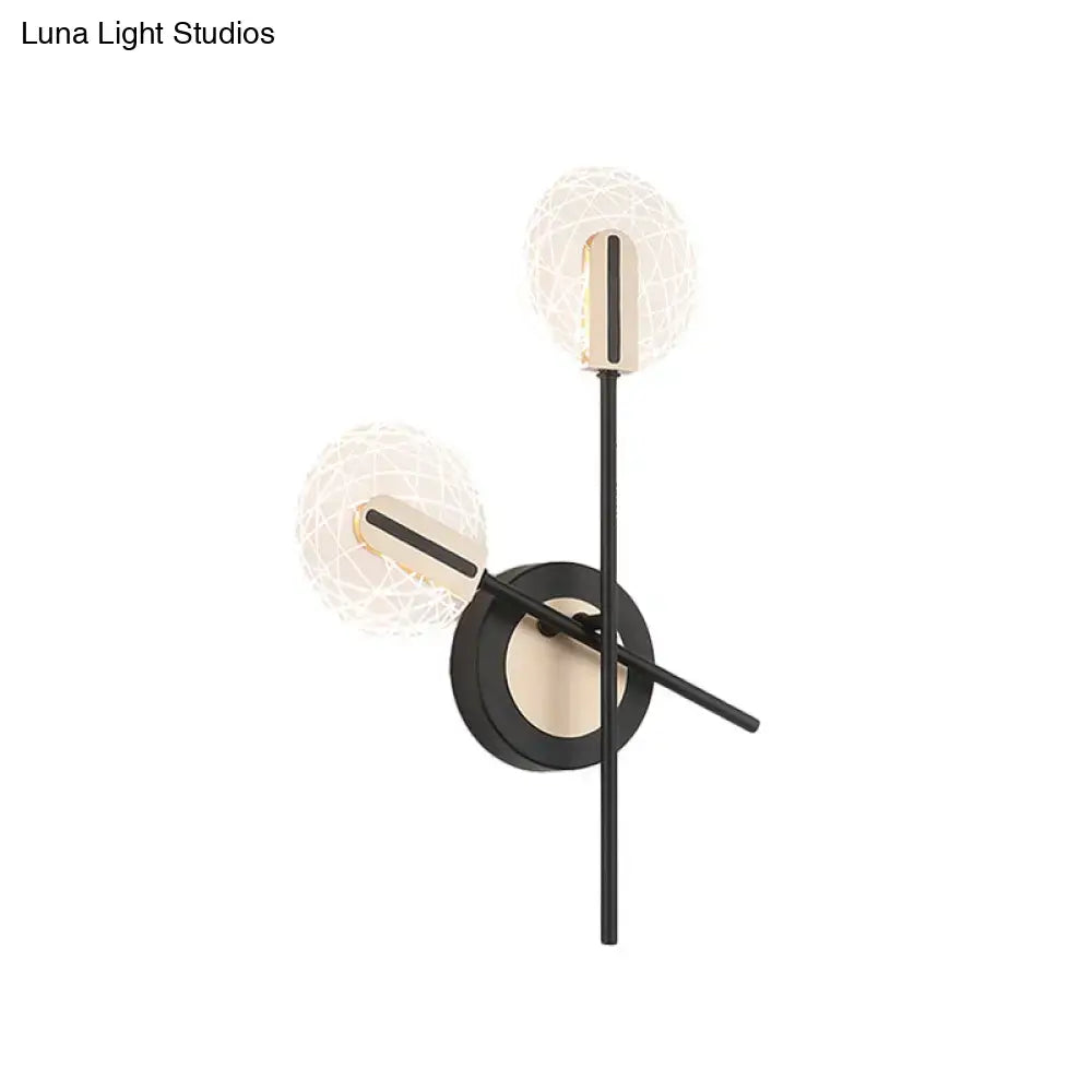 Black Cast Iron Glass Wall Sconce